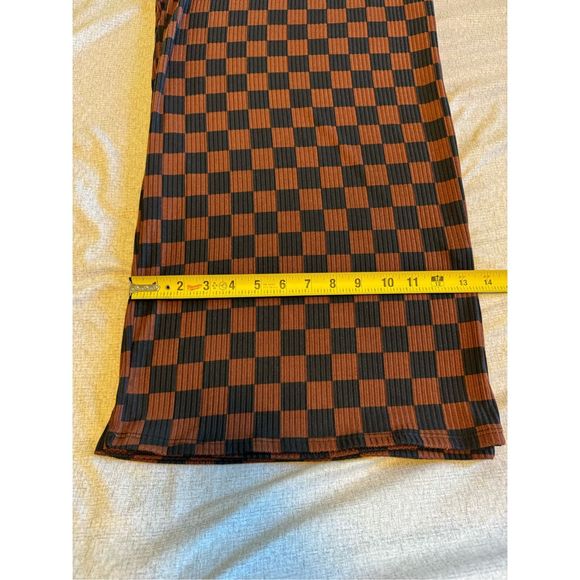 LALA original size 2X Lex ribbed checkerboard playsuit in black k and mocha plus - Picture 13 of 13